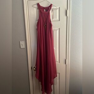 Paper Doll Asymmetrical mauve pink Maxi dress